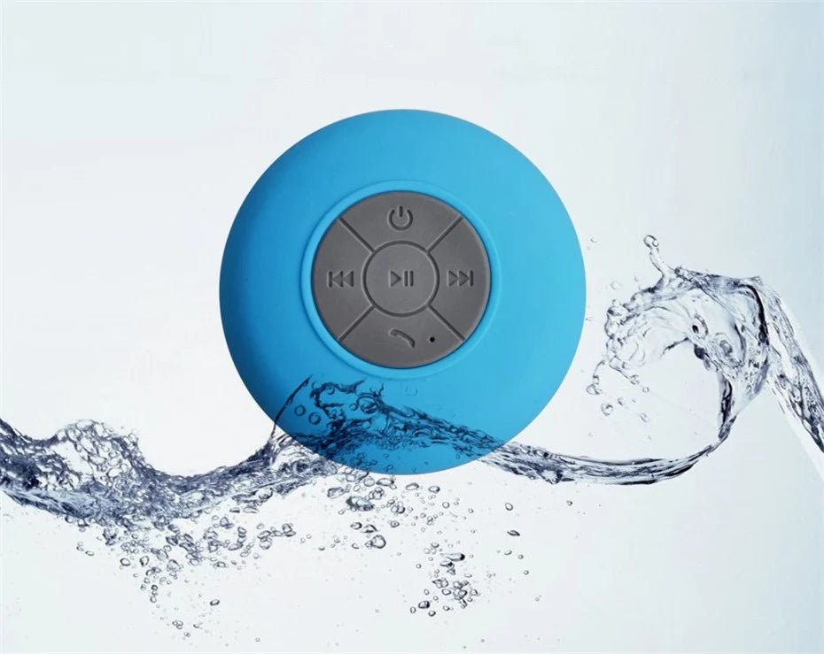 Mini altavoz Bluetooth para ducha, subwoofer, impermeable, manos libres, con micrófono y ventosa para baño, piscina, playa, coche y teléfono.