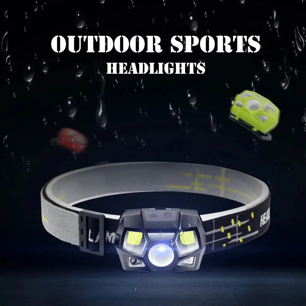 SOLOLANDOR Ultra Bright LED Headlamp 800LM Motion Sensor Headlight USB Recharge head lamp Waterproof lampe frontale Flashlight - Lootquake