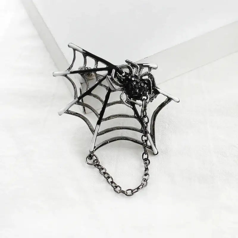 Delicate Silver colour Cobweb Spider Pins Web Coat Windbreaker Lapel Elegant Female Brooch Gifts For Unisex Female Accessories - Lootquake