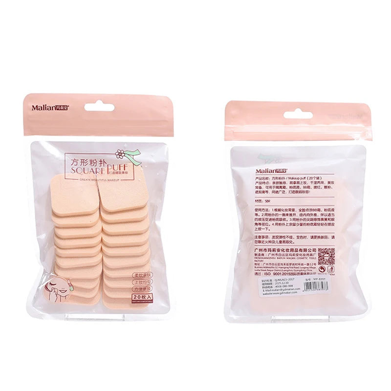 Esponjas de maquillaje para uso húmedo y seco, para base de maquillaje, cosmética facial, suaves, para crema BB y rubor, 20 unidades por paquete.