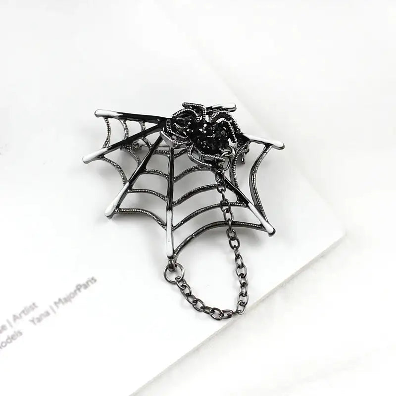 Delicate Silver colour Cobweb Spider Pins Web Coat Windbreaker Lapel Elegant Female Brooch Gifts For Unisex Female Accessories - Lootquake