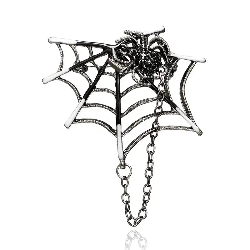 Delicate Silver colour Cobweb Spider Pins Web Coat Windbreaker Lapel Elegant Female Brooch Gifts For Unisex Female Accessories - Lootquake