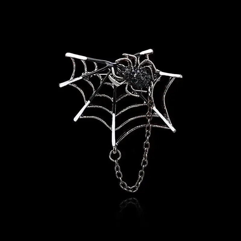 Delicate Silver colour Cobweb Spider Pins Web Coat Windbreaker Lapel Elegant Female Brooch Gifts For Unisex Female Accessories - Lootquake