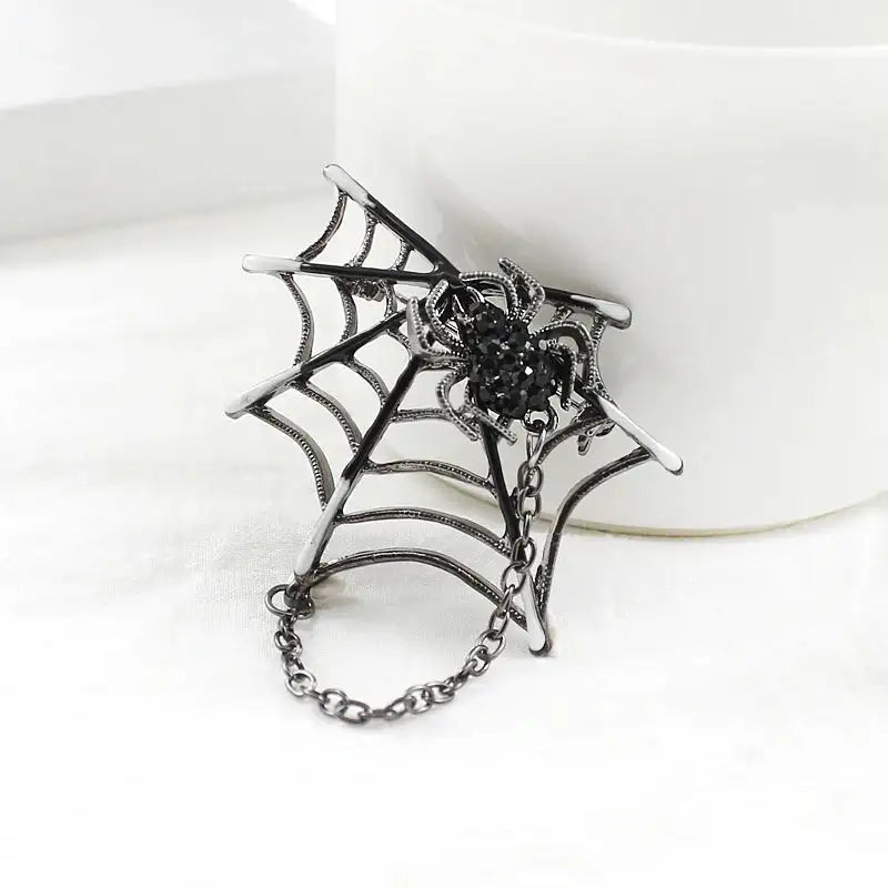 Delicate Silver colour Cobweb Spider Pins Web Coat Windbreaker Lapel Elegant Female Brooch Gifts For Unisex Female Accessories - Lootquake