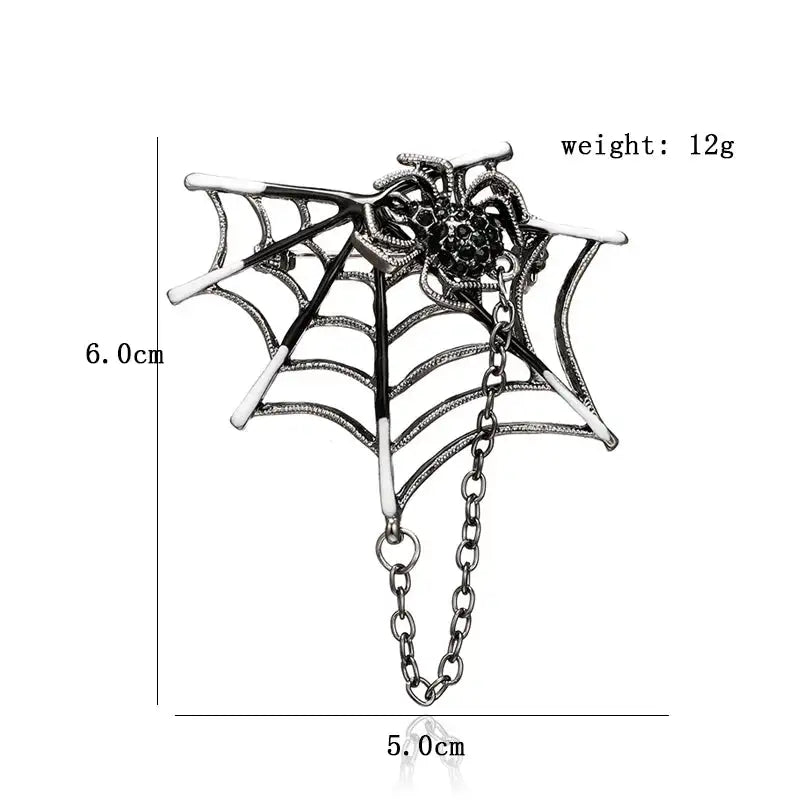 Delicate Silver colour Cobweb Spider Pins Web Coat Windbreaker Lapel Elegant Female Brooch Gifts For Unisex Female Accessories - Lootquake