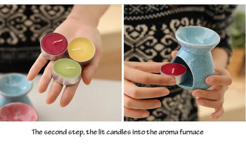 Horno de aromaterapia con velas, lámpara de aromaterapia, horno de aceites esenciales, quemador romántico para el hogar, decoración del hogar