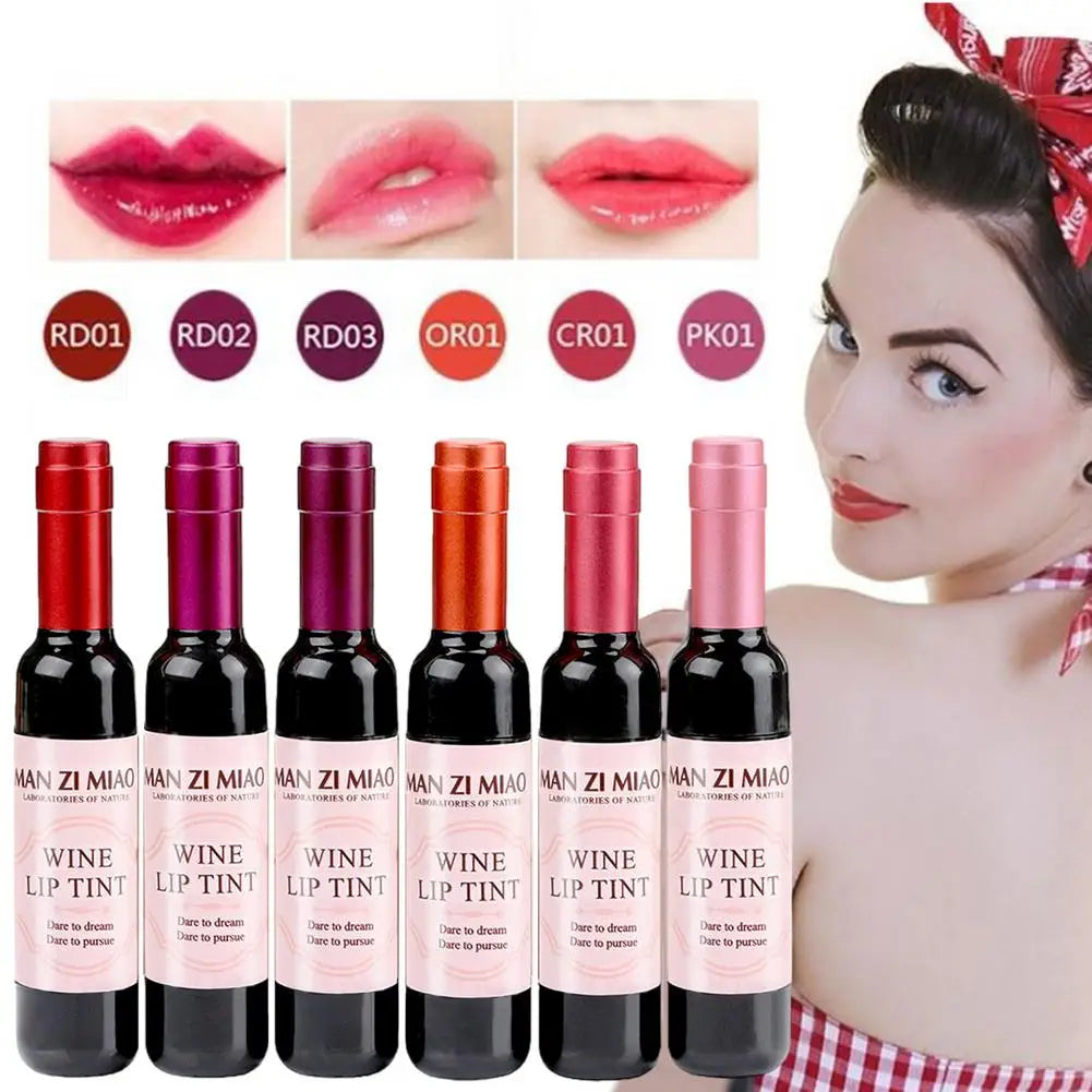Lápiz labial color vino, tinte labial rosa bebé, brillo labial líquido mate Lipgross, tinte labial resistente al agua de larga duración, lápiz labial antiadherente en vaso.