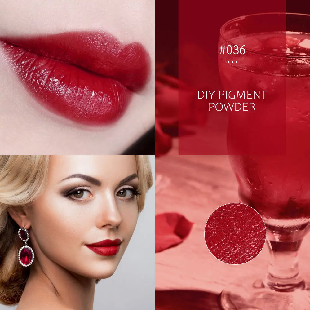 Lápiz labial en polvo de 32 colores, brillo labial de larga duración, pigmento cosmético, material para brillo labial, pigmento para glaseado labial.