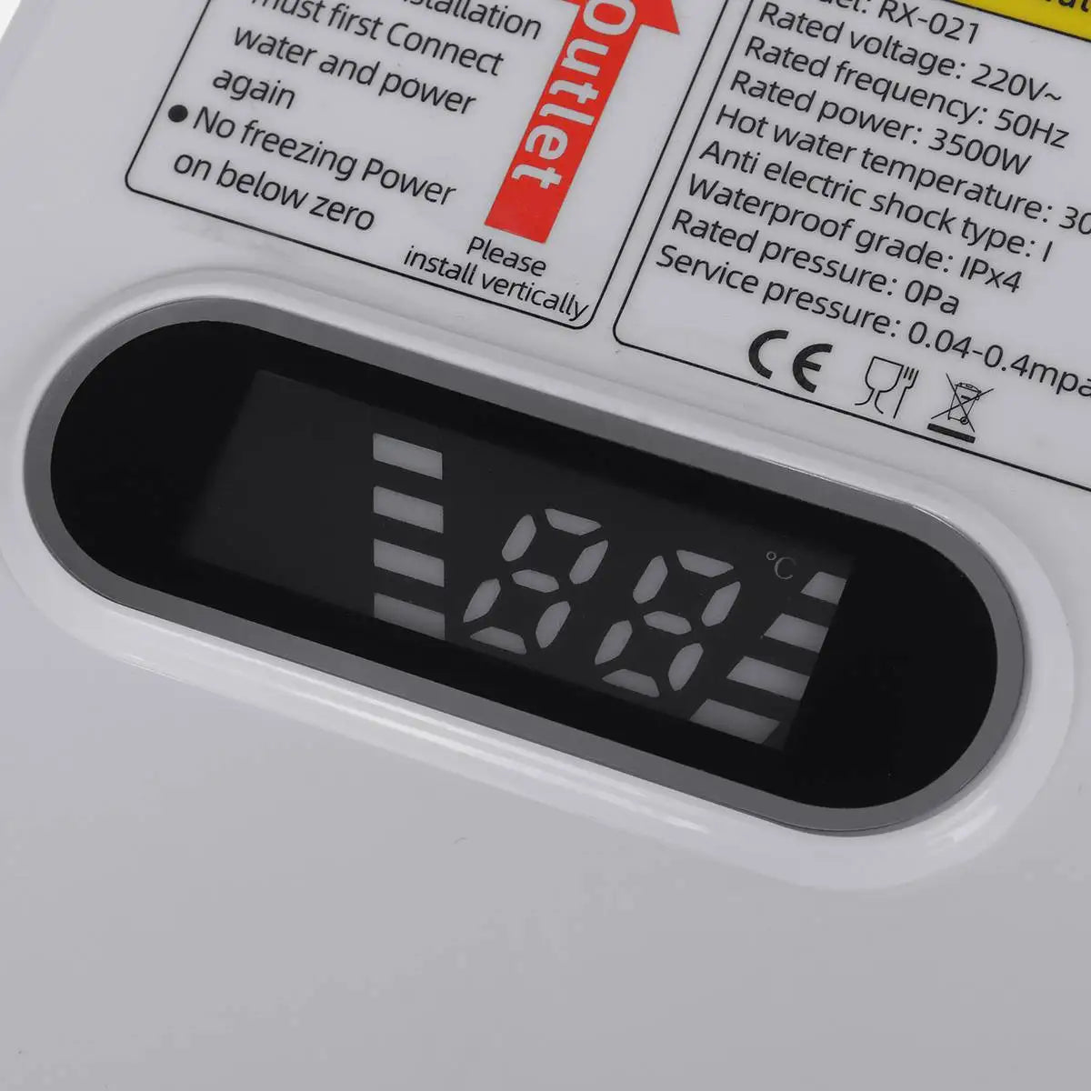 Chauffe-eau électrique à température constante, robinet à chauffage instantané, affichage LED, installation verticale pour douche