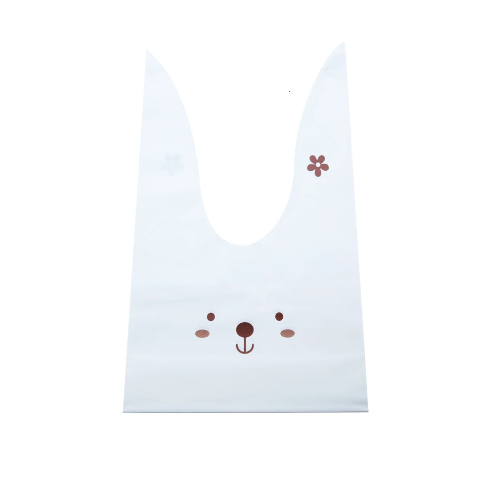 Hot Sale 20 / Batch Cute Rabbit Carrot Ear Biscuit Bag Candy Biscuit Gift Bag Snack Baking Packaging Supplies Easter Decoration - Lootquake