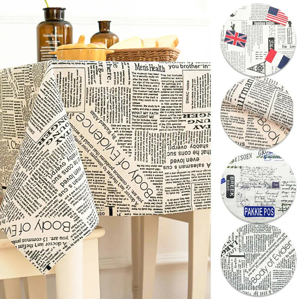 Tela estampada de periódico, tela acolchada de algodón y lino para costura DIY, mantel, cojín, mantel individual, bolsa de almacenamiento, materiales para manualidades
