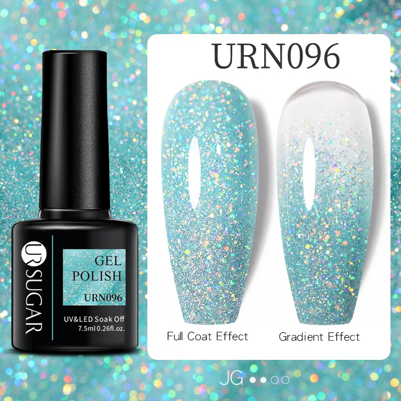 UR SUGAR 7.5ml Nude Glitter Color Gel Nail Polish Winter Warm Color Series Semi-permanent Varnish Professionals Manicure