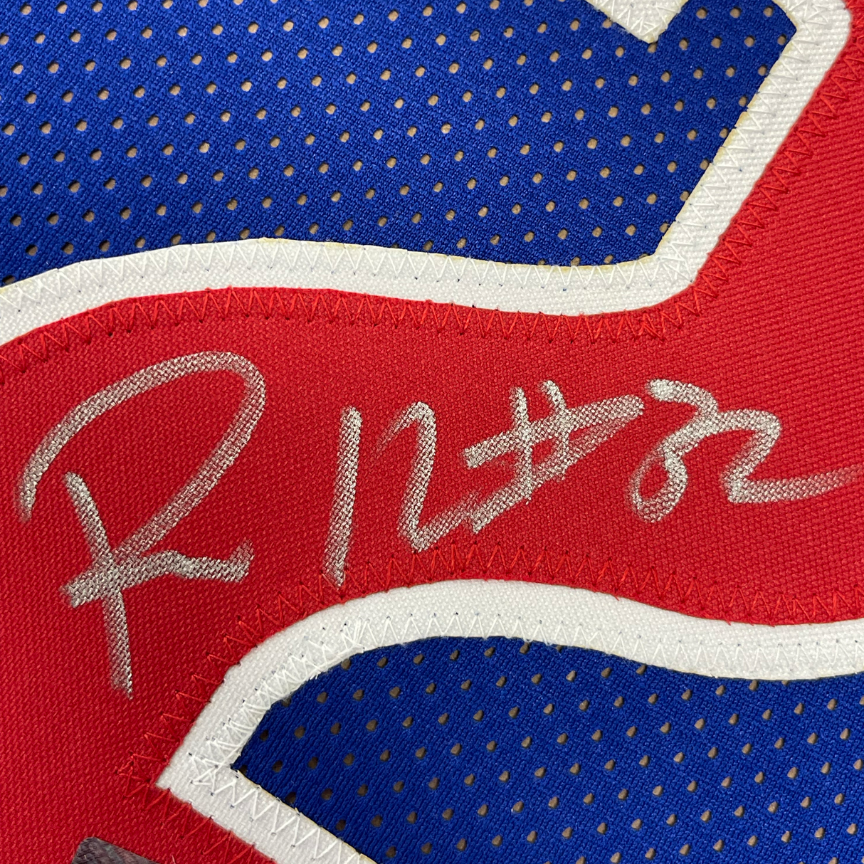 Camiseta de baloncesto azul Detroit de Richard Rip Hamilton, enmarcada, autografiada y firmada, 35 x 39, JSA COA
