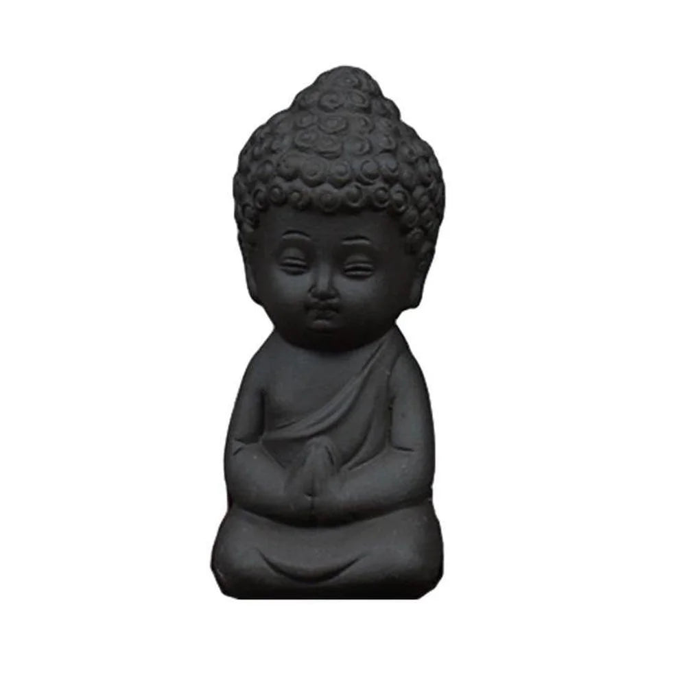 Estatua de Buda bebé meditando, figura de Buda, decoración, escultura de monje zen, Buda sentado en el césped, adorno para mascota de té