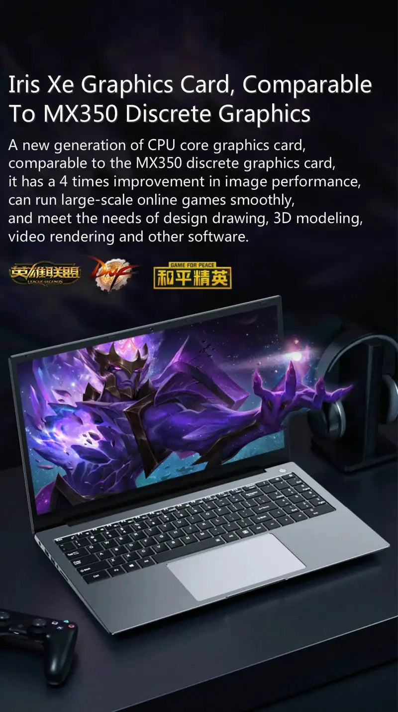 12th Gen i7 i5 15.6 Inch IPS Gaming Laptop i9 10880H i7 1260P NVIDIA MX550 2G NVMe Windows 11/10 Fingerprint Ultrabook Notebook - Lootquake