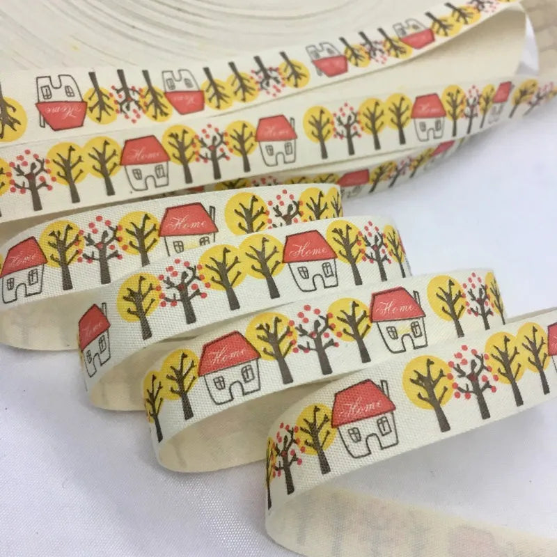 5Y 1.5cm/2.5cm Flowers Printed Cotton Floral Ribbon For Handmade DIY Craft Scrapbook Gift Packing Easter Wedding Christmas Deco - Lootquake