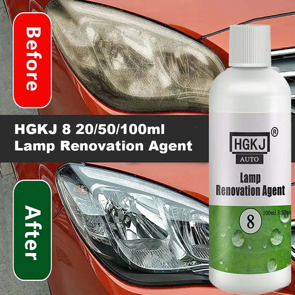 HGKJ 8 Lamp Renovation Agent Auto Headlight Headlamp Polish Restoration Kit Long Lasting Protection Oxidation Liquid for Car - Lootquake