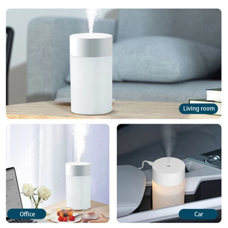 Mini humidificador USB de 260 ml, humidificador ultrasónico de aire, lámpara LED, difusor de aceites esenciales, purificador de coche, generador de niebla aniónica de aroma portátil.
