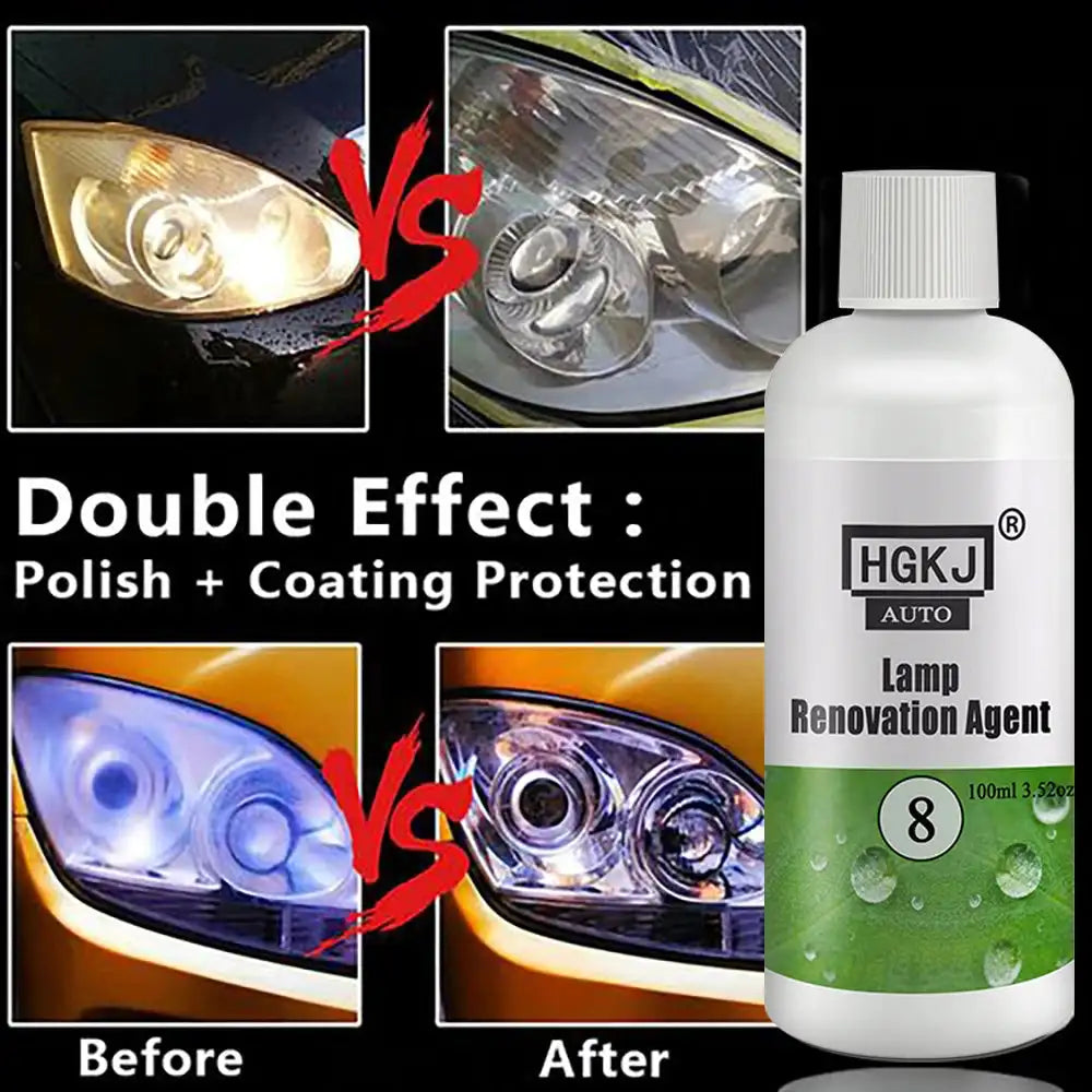 HGKJ 8 Lamp Renovation Agent Auto Headlight Headlamp Polish Restoration Kit Long Lasting Protection Oxidation Liquid for Car - Lootquake