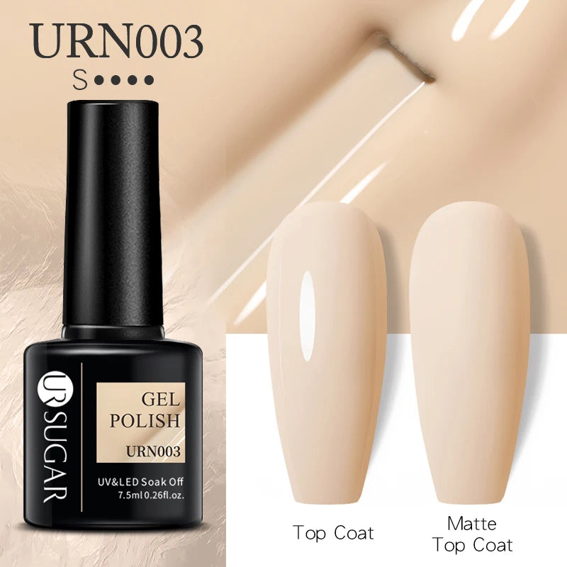 UR SUGAR 7.5ml Nude Glitter Color Gel Nail Polish Winter Warm Color Series Semi-permanent Varnish Professionals Manicure