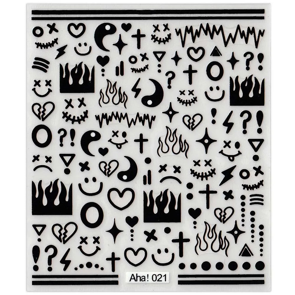 42Model Sticker Nail Decal 3D Adhesive Patch,Smile/Animal/Flower Nail Art Decorations Manicure Sticker Easter Day Design Decal- - Lootquake