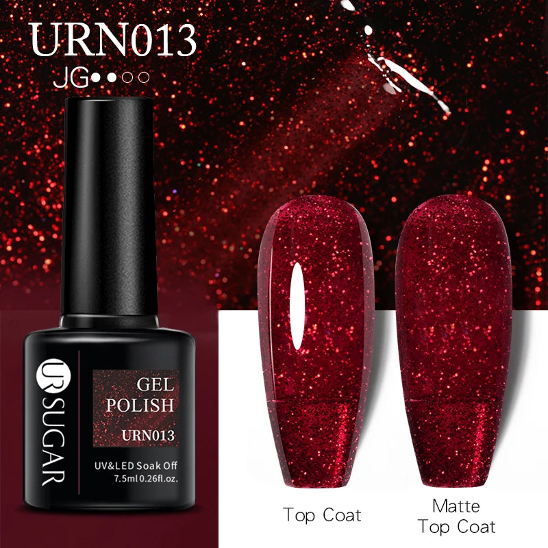 UR SUGAR 7.5ml Nude Glitter Color Gel Nail Polish Winter Warm Color Series Semi-permanent Varnish Professionals Manicure