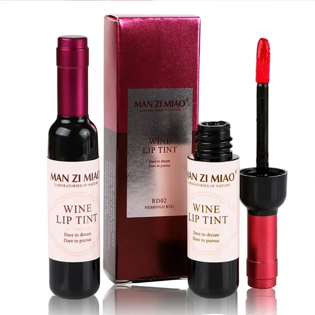 Lápiz labial color vino, tinte labial rosa bebé, brillo labial líquido mate Lipgross, tinte labial resistente al agua de larga duración, lápiz labial antiadherente en vaso.