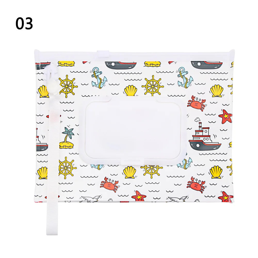 Estuche portátil de EVA para toallitas húmedas de bebé, reutilizable, recargable, caja de pañuelos, bolsa de cosméticos con cierre a presión, almacenamiento para el hogar