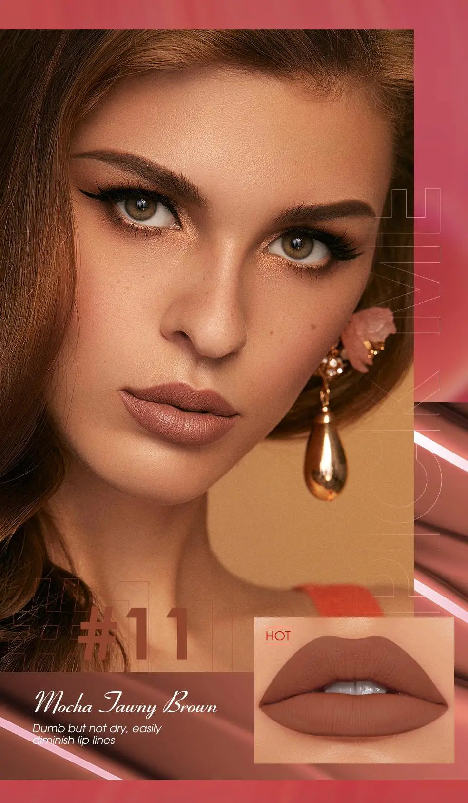 Rouge à lèvres liquide O.TWO.O 12 couleurs, fini mat, brillant à lèvres sexy et soyeux, résistant à l'eau, résistant aux baisers, longue durée, teinte pour les lèvres, cosmétiques