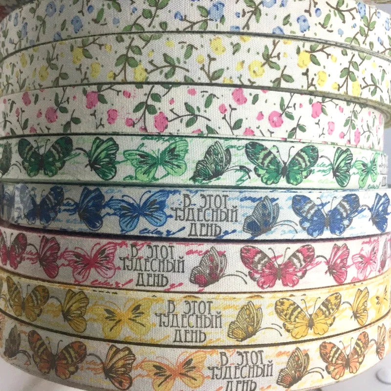 5Y 1.5cm/2.5cm Flowers Printed Cotton Floral Ribbon For Handmade DIY Craft Scrapbook Gift Packing Easter Wedding Christmas Deco - Lootquake