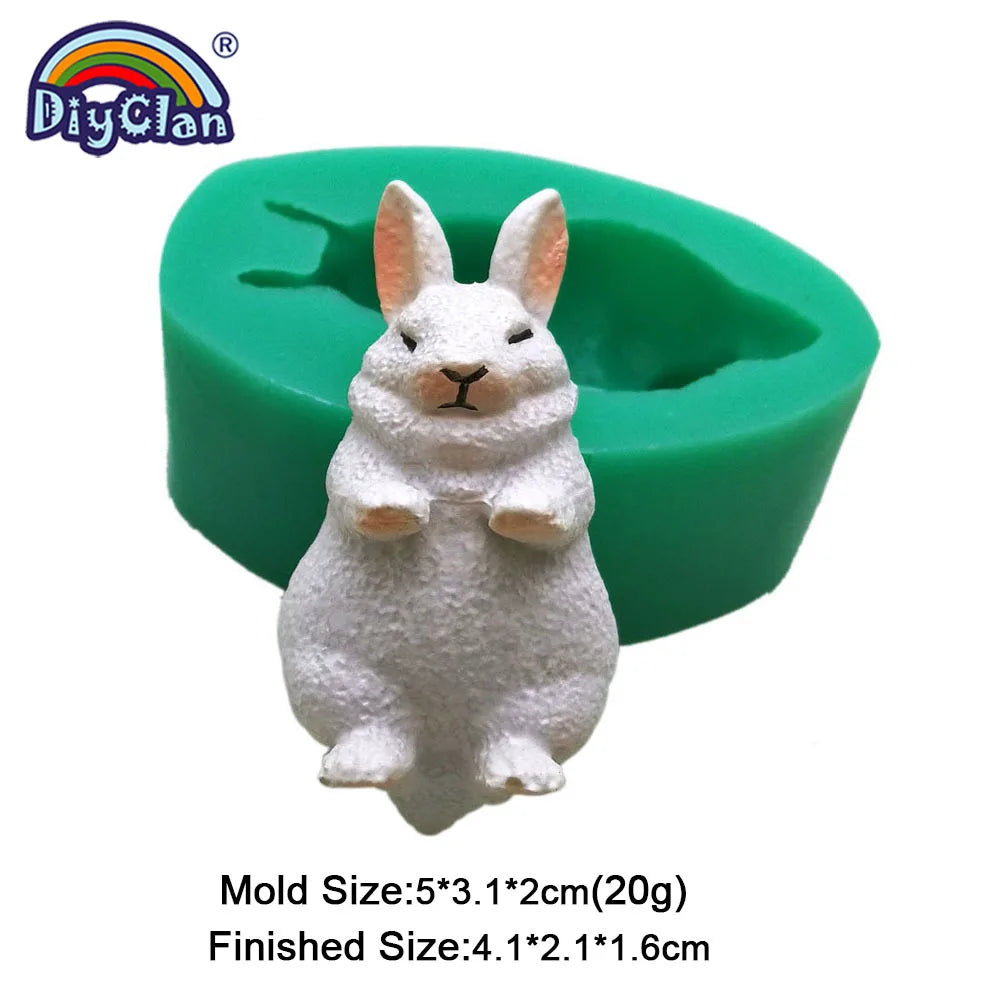 Mini White Rabbit Silicone Fondant Cake Decorating Molds Easter Bunny Chocolate Mould Baking Tools Animal Epoxy Resin Kitchen - Lootquake