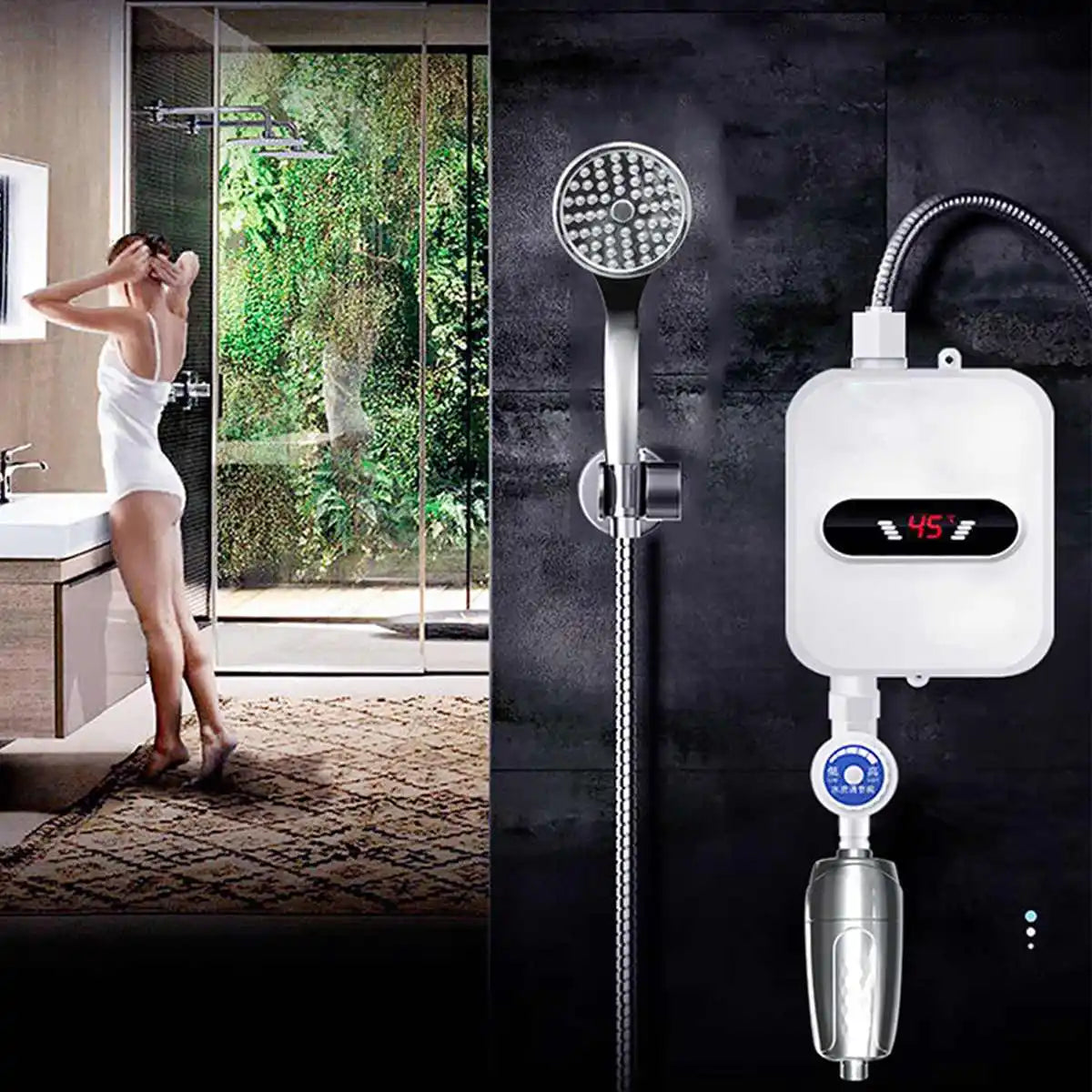 Appareil électroménager 3500 W, robinet, douche, chauffe-eau instantané, chauffage électrique du robinet, eau chaude instantanée pour cuisine et salle de bain