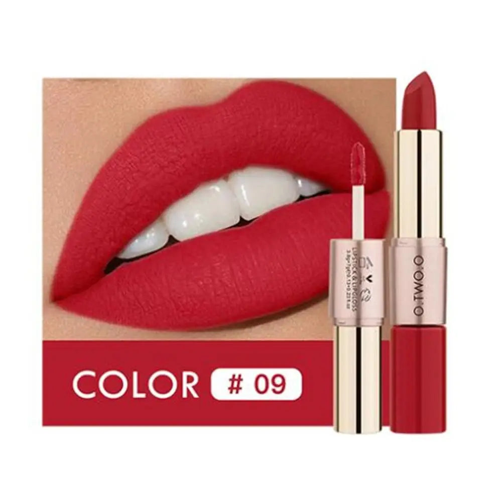 O.TWO.O 12 colores Maquillaje Lápiz labial Brillo labial Lápiz labial rojo sexy Impermeable Hidratante Labios Cosméticos Lápices labiales mate