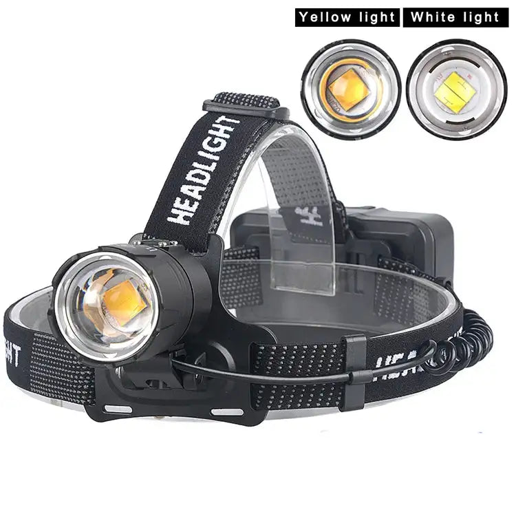 XHP70.2 Use 3*18650 batteries Led Headlamp XHP70 Most Powerful Yellow or White Led Headlight Fishing Camping ZOOM Torch - Lootquake