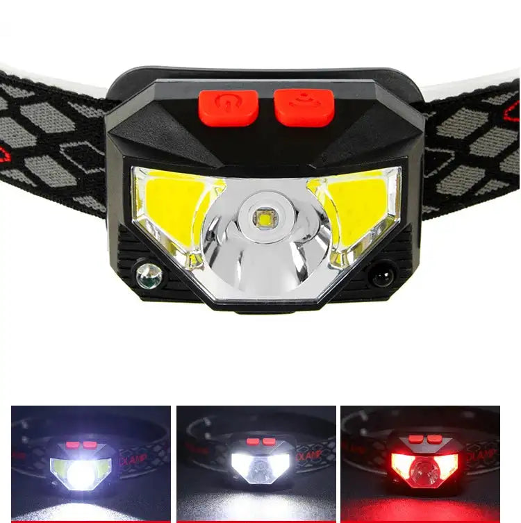 Powerfull LED Headlamp Rechargeable Body Motion Sensor Headlight Camping Flashlight Head Light Torch Lamp With USB - Lootquake