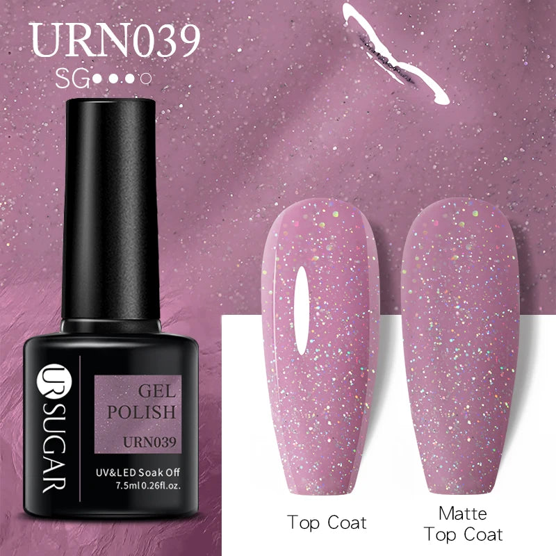 UR SUGAR 7.5ml Nude Glitter Color Gel Nail Polish Winter Warm Color Series Semi-permanent Varnish Professionals Manicure