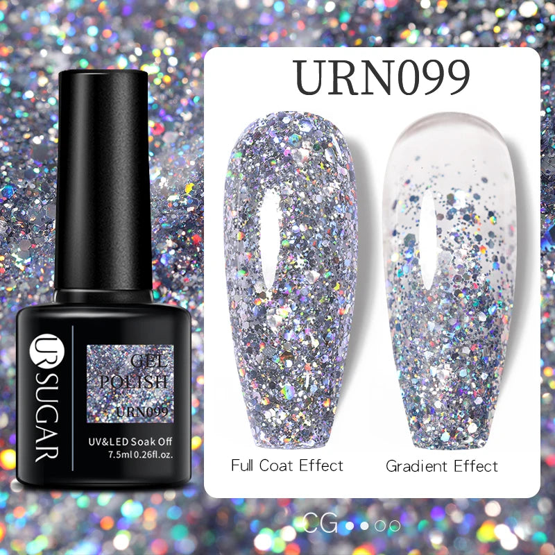 UR SUGAR 7.5ml Nude Glitter Color Gel Nail Polish Winter Warm Color Series Semi-permanent Varnish Professionals Manicure