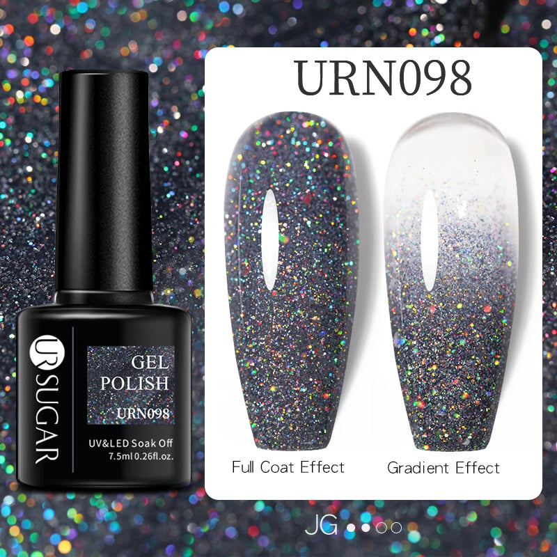 UR SUGAR 7.5ml Nude Glitter Color Gel Nail Polish Winter Warm Color Series Semi-permanent Varnish Professionals Manicure