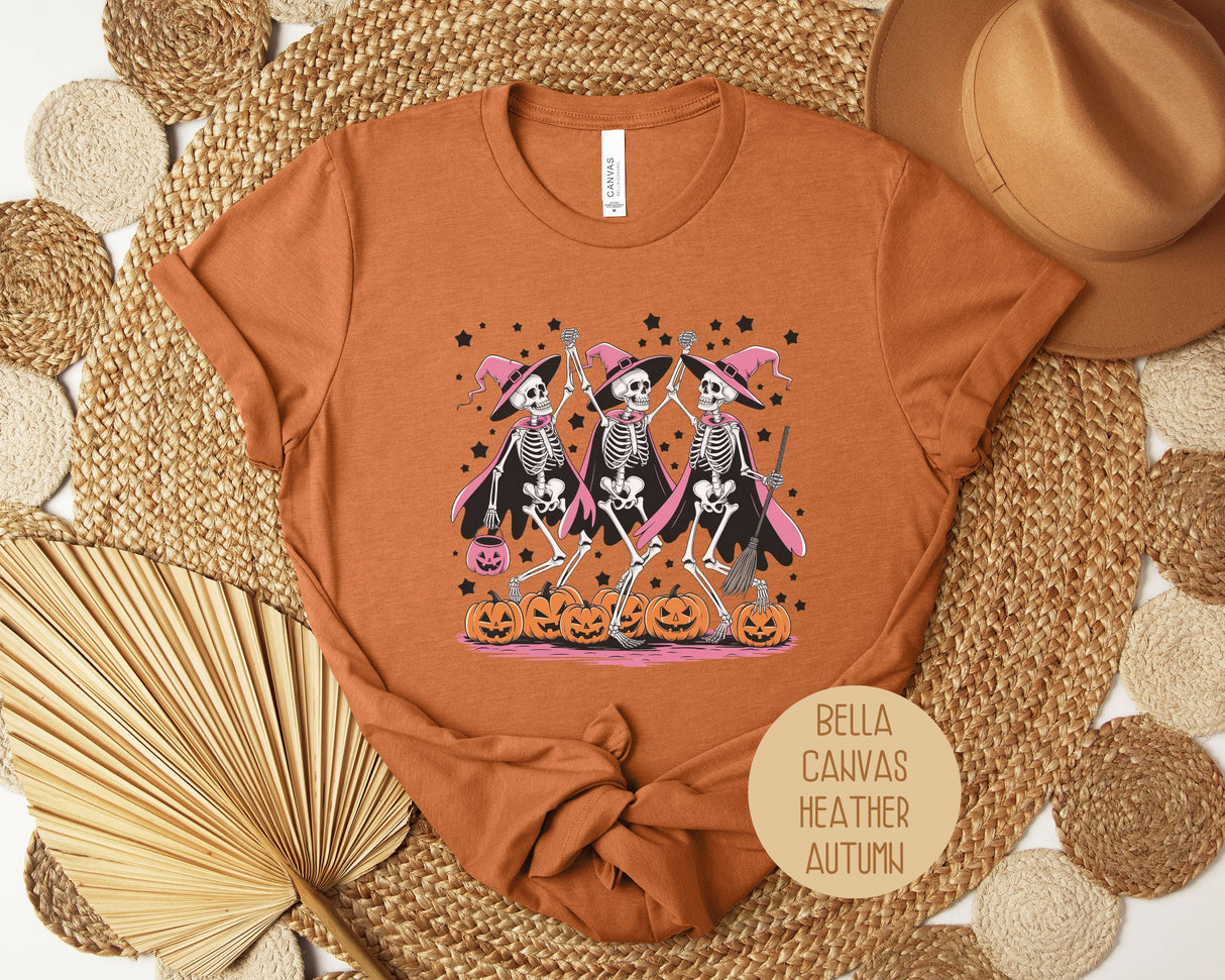Dancing Skeletons Funny Halloween Shirt-1