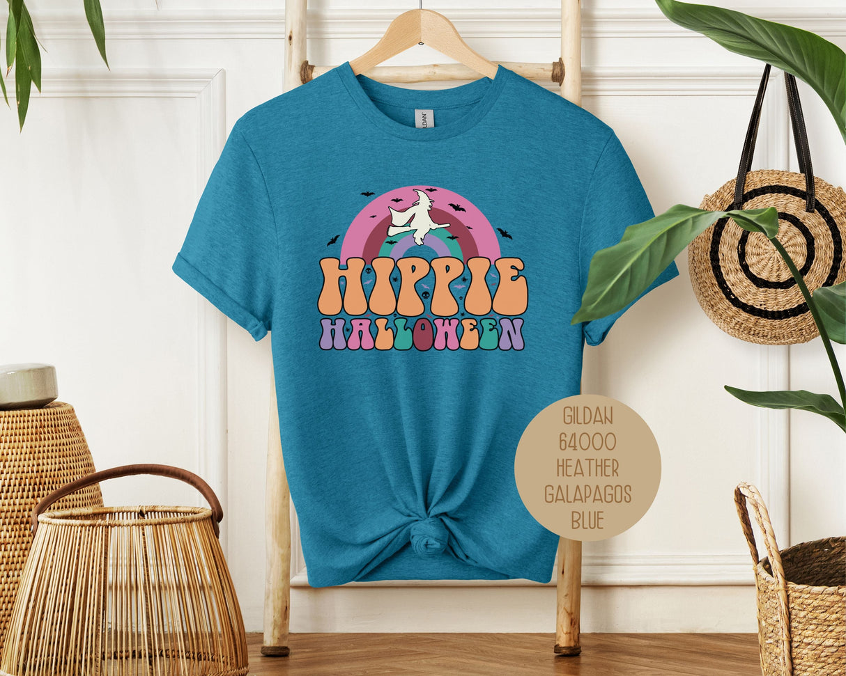 Hippie Halloween Retro Witch Rainbow Shirt-2
