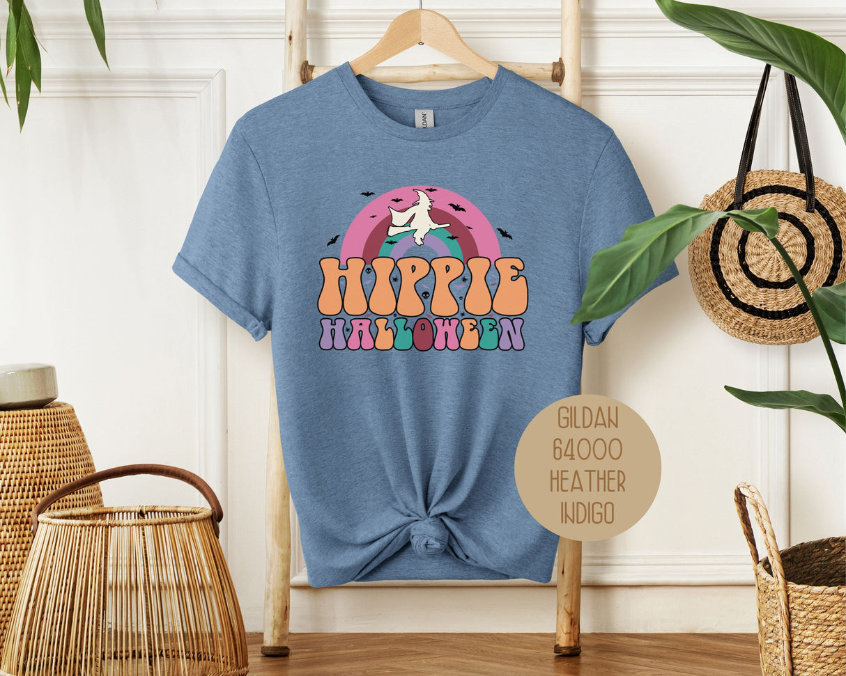 Hippie Halloween Retro Witch Rainbow Shirt-6