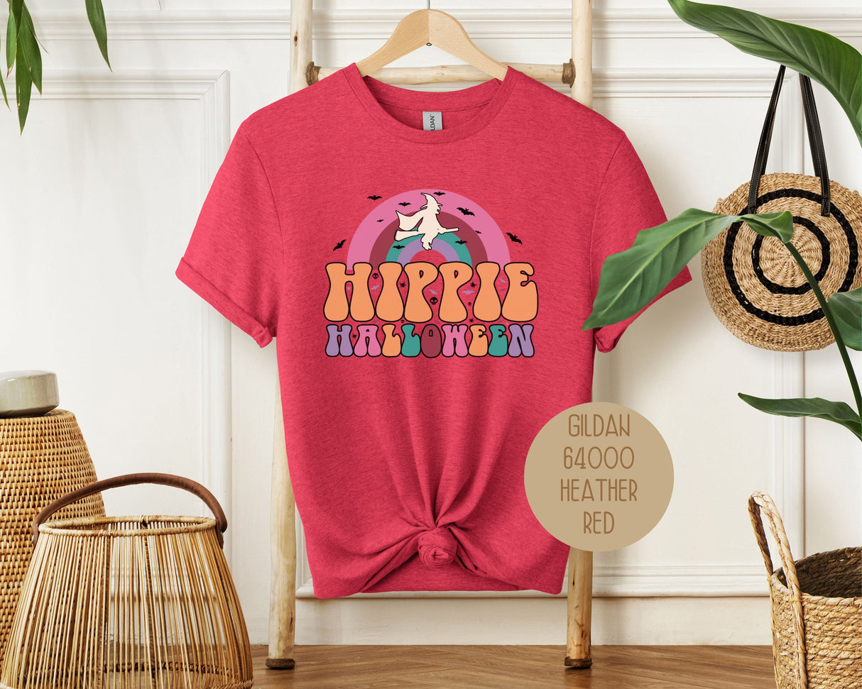 Hippie Halloween Retro Witch Rainbow Shirt-7