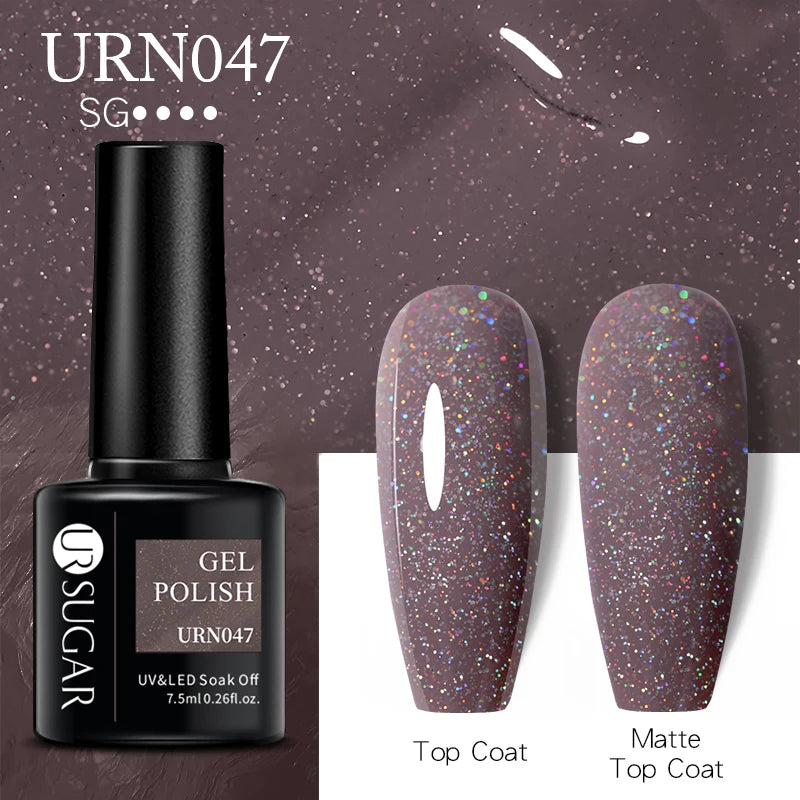 UR SUGAR 7.5ml Nude Glitter Color Gel Nail Polish Winter Warm Color Series Semi-permanent Varnish Professionals Manicure