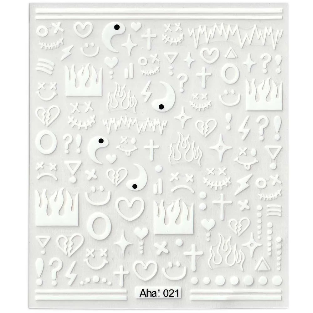 42Model Sticker Nail Decal 3D Adhesive Patch,Smile/Animal/Flower Nail Art Decorations Manicure Sticker Easter Day Design Decal- - Lootquake