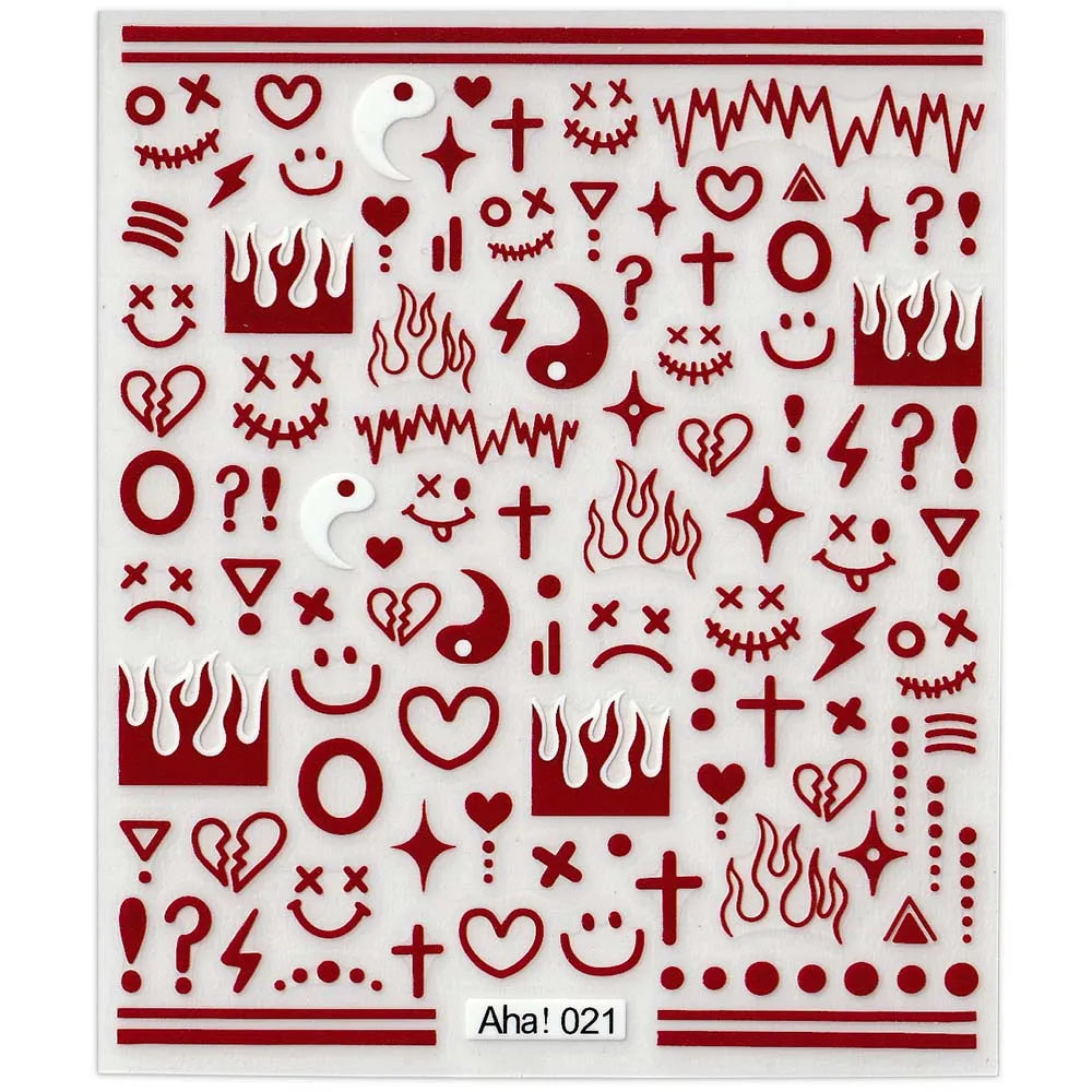 42Model Sticker Nail Decal 3D Adhesive Patch,Smile/Animal/Flower Nail Art Decorations Manicure Sticker Easter Day Design Decal- - Lootquake