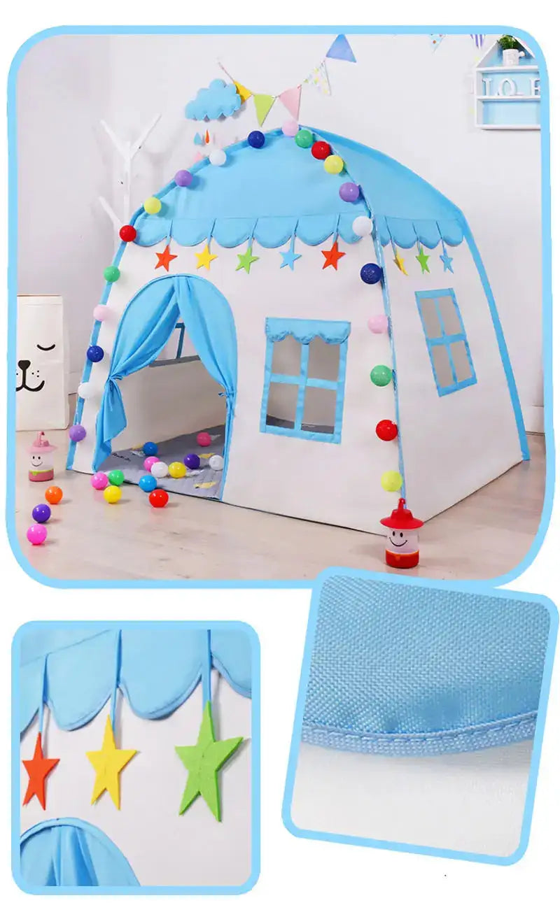 Children's Tent Indoor Outdoor Games Garden Tipi Princess Castle Folding Cubby Toys Tents Enfant Room House Teepee Playhouse - Lootquake