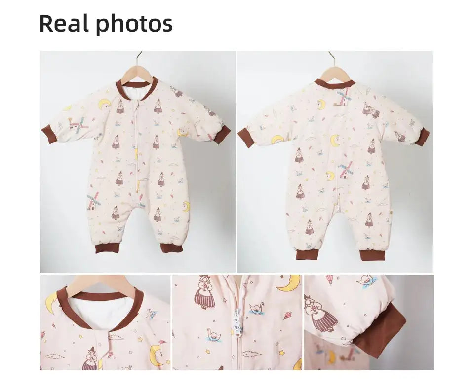 Baby Sleeping Bag Cute Flowers Print Toddler Sleepwear Walk Play Pajamas 2.5Tog Thick Winter Keep Warm Sleepsack 1-4 Years - Lootquake