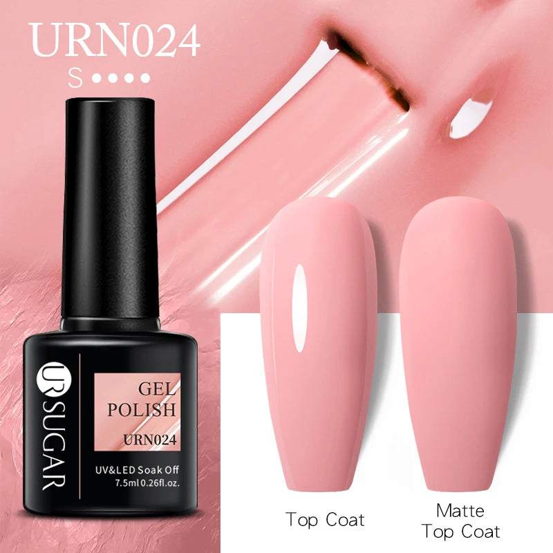 UR SUGAR 7.5ml Nude Glitter Color Gel Nail Polish Winter Warm Color Series Semi-permanent Varnish Professionals Manicure