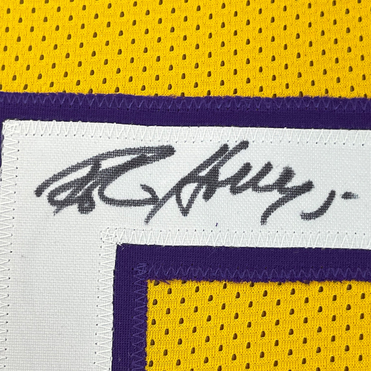 Camiseta de baloncesto amarilla de Los Ángeles LA, enmarcada, autografiada y firmada por Robert Horry, 35 x 39, PSA/CÓDIGO DE AUTÉNTICO/ADN.