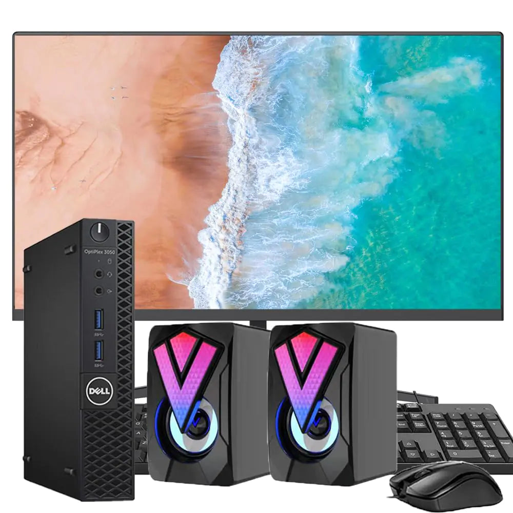 Dell OptiPlex 3050 Micro Desktop Computer Tiny Desktop with 24" FHD Monitor Intel Core i5-6500T 16GB DDR4 RAM 256GB SSD PC Speakers WiFi Windows 10 Pro (Renewed) - Lootquake